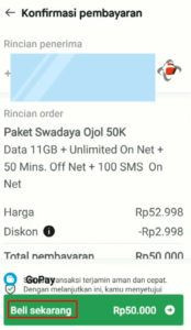 Beli paket internet telkomsel via aplikasi gojek 4