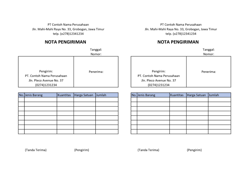 Contoh delivery order template, surat jalan buat kurir! 9