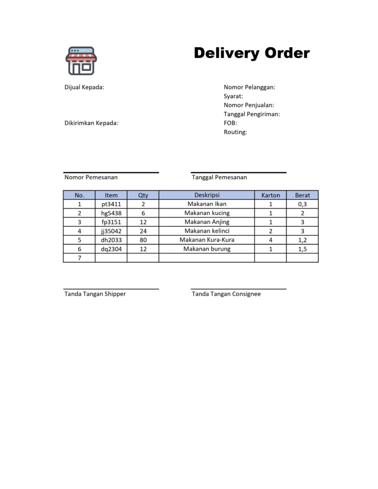 Contoh Order No Contoh Delivery Order Template, Surat Jalan Buat Kurir! - Plugin Ongkos ...
