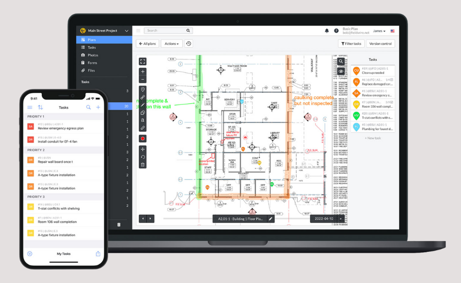 Aplikasi kontraktor terbaik selanjutnya adalah fieldwire