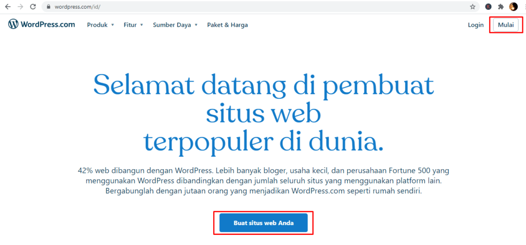 cara membuat website  wordpress 1