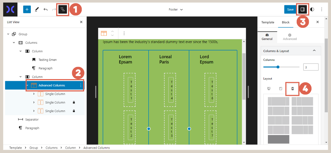 how to create responsive footer