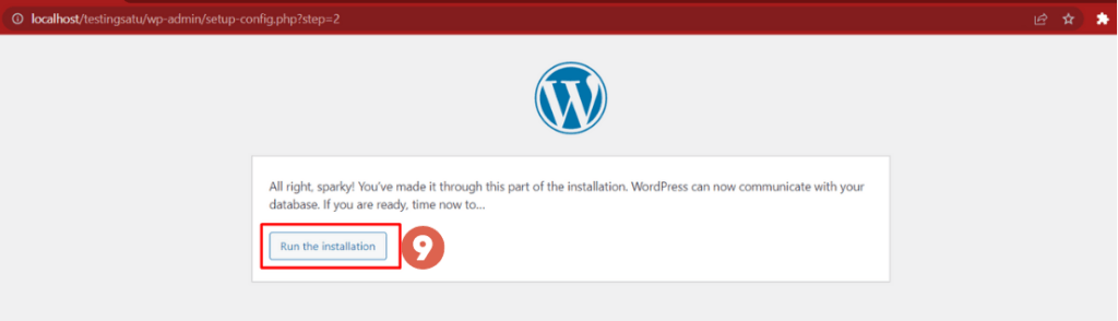 Cara install wordpress di wampserver - run installation