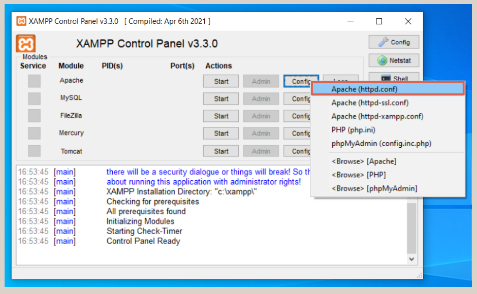 XAMPP Error: Apache Shutdown Unexpectedly