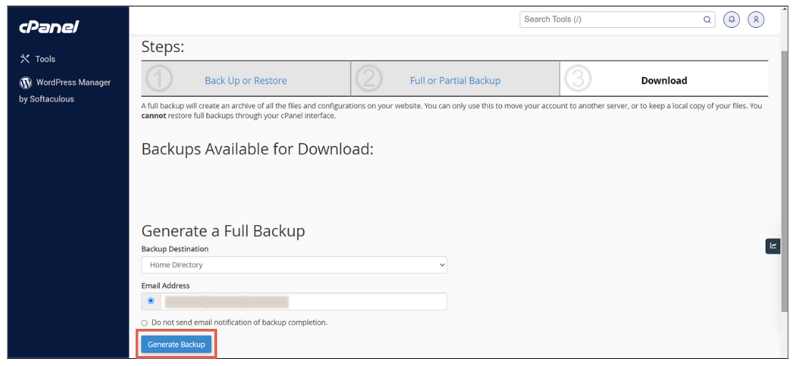 Cara Backup WordPress