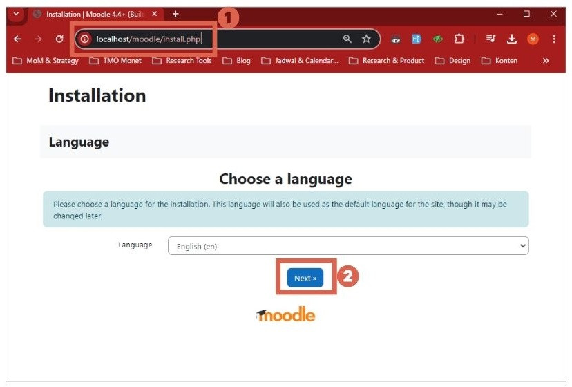 cara install moodle di localhost xampp