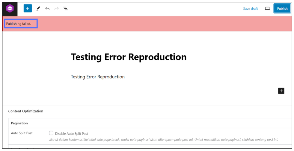 Cara Mengatasi Error Publishing Failed di WordPress