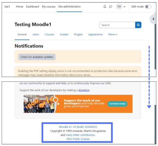 Cara Melihat Versi Moodle