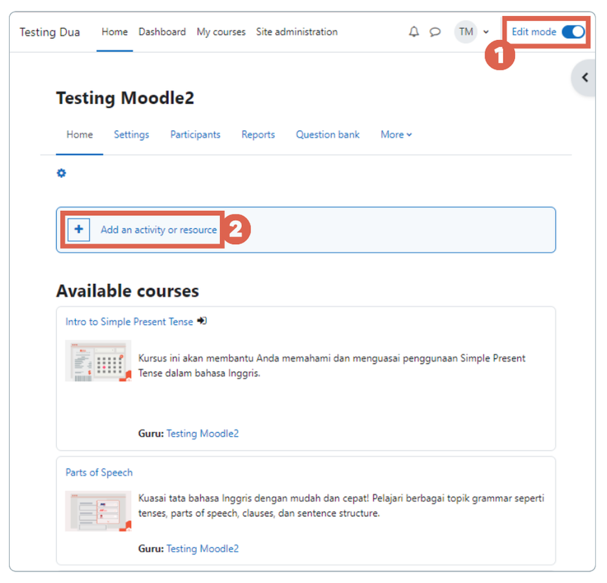 membuat panduan pendaftaran akun pengguna di moodle