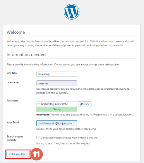 Cara Install WordPress pada XAMPP Localhost - install wordpress