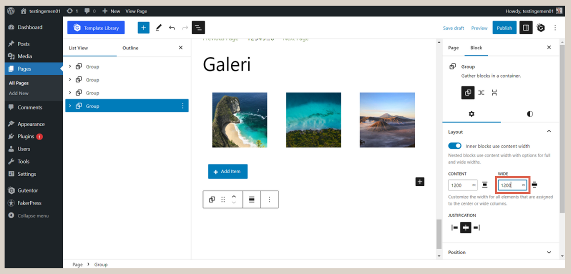 Create Gallery Section on Homepage