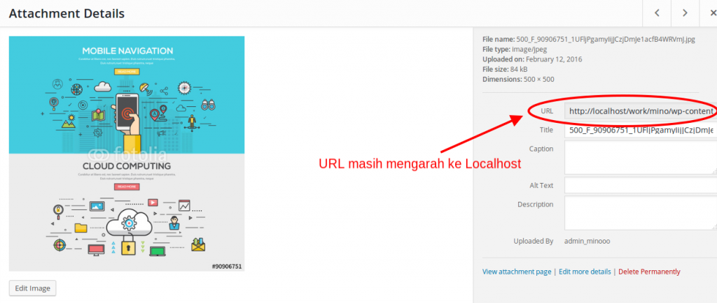 URL image masih mengarah ke localhost, bukan web Anda