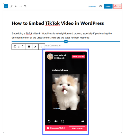 Cara memasukkan Video TikTok di WordPress