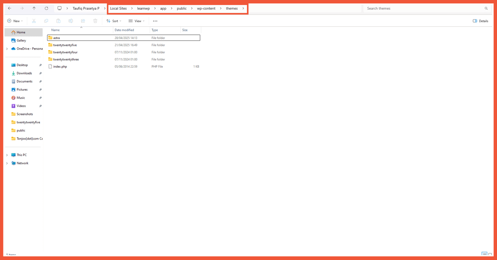 masuk ke directory wordpress Anda