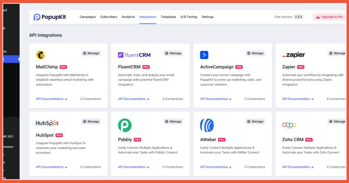 Kekurangan PopupKit sejumlah fitur lanjutan perlu upgrade PopupKit Pro, salah satuna integrasi dengan platform CRM