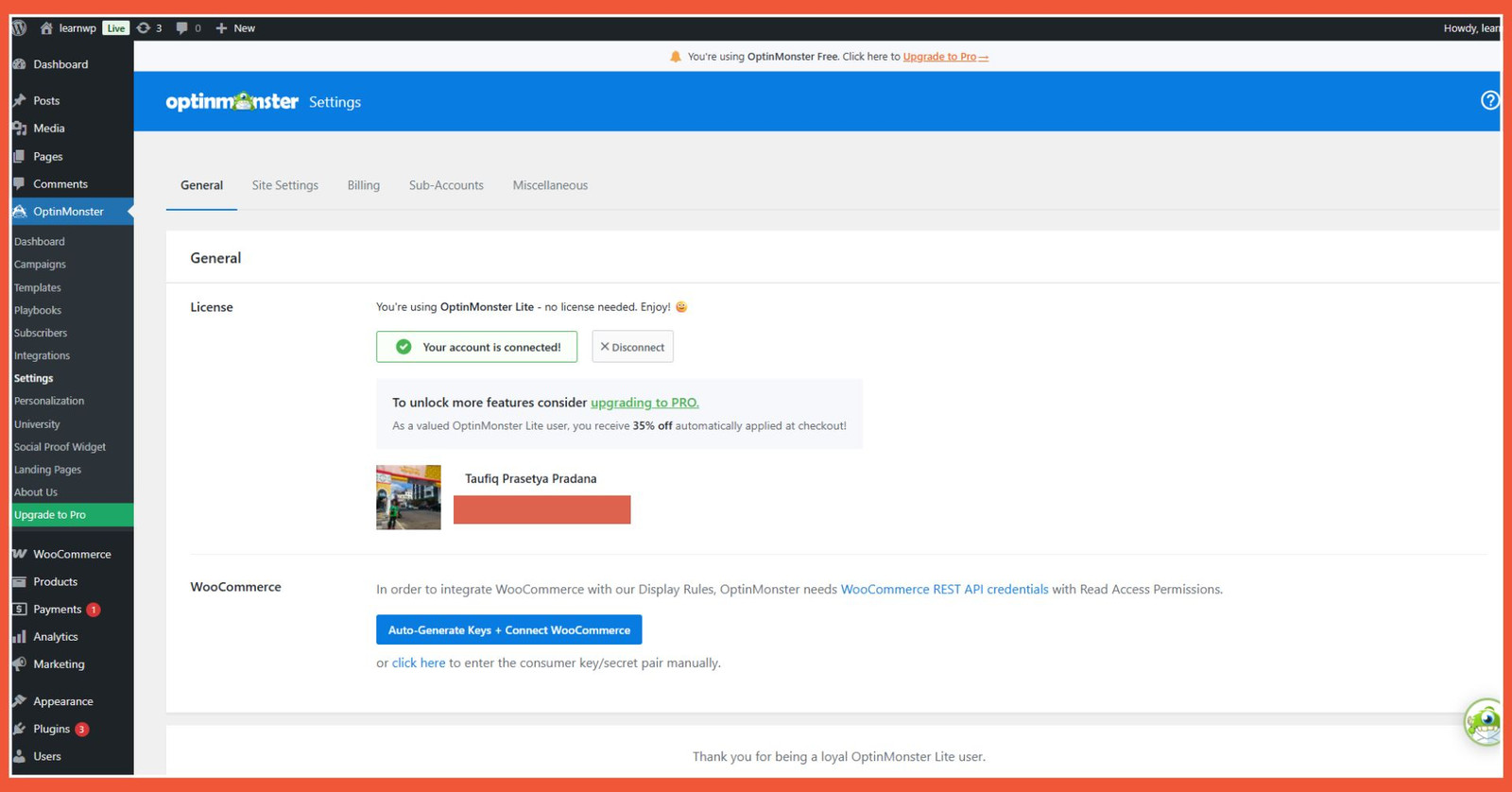 OptinMonster Kekurangan - harus terkoneksi dengan server OptinMonster