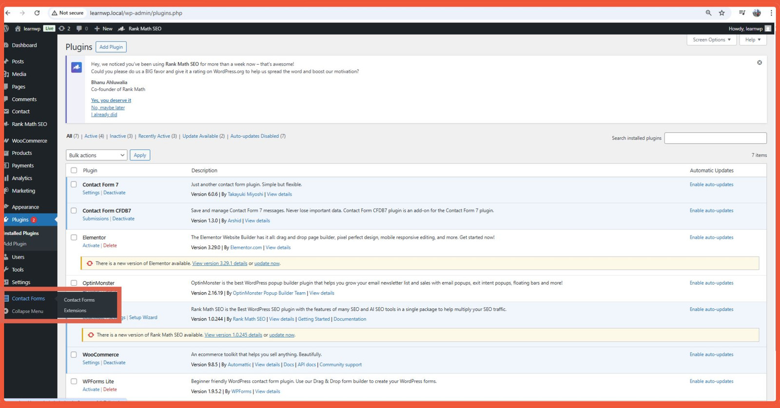 [Cara Melihat Data yang Tersimpan] Di menu admin WordPress Anda, akan muncul item menu baru bernama Contact Forms DB