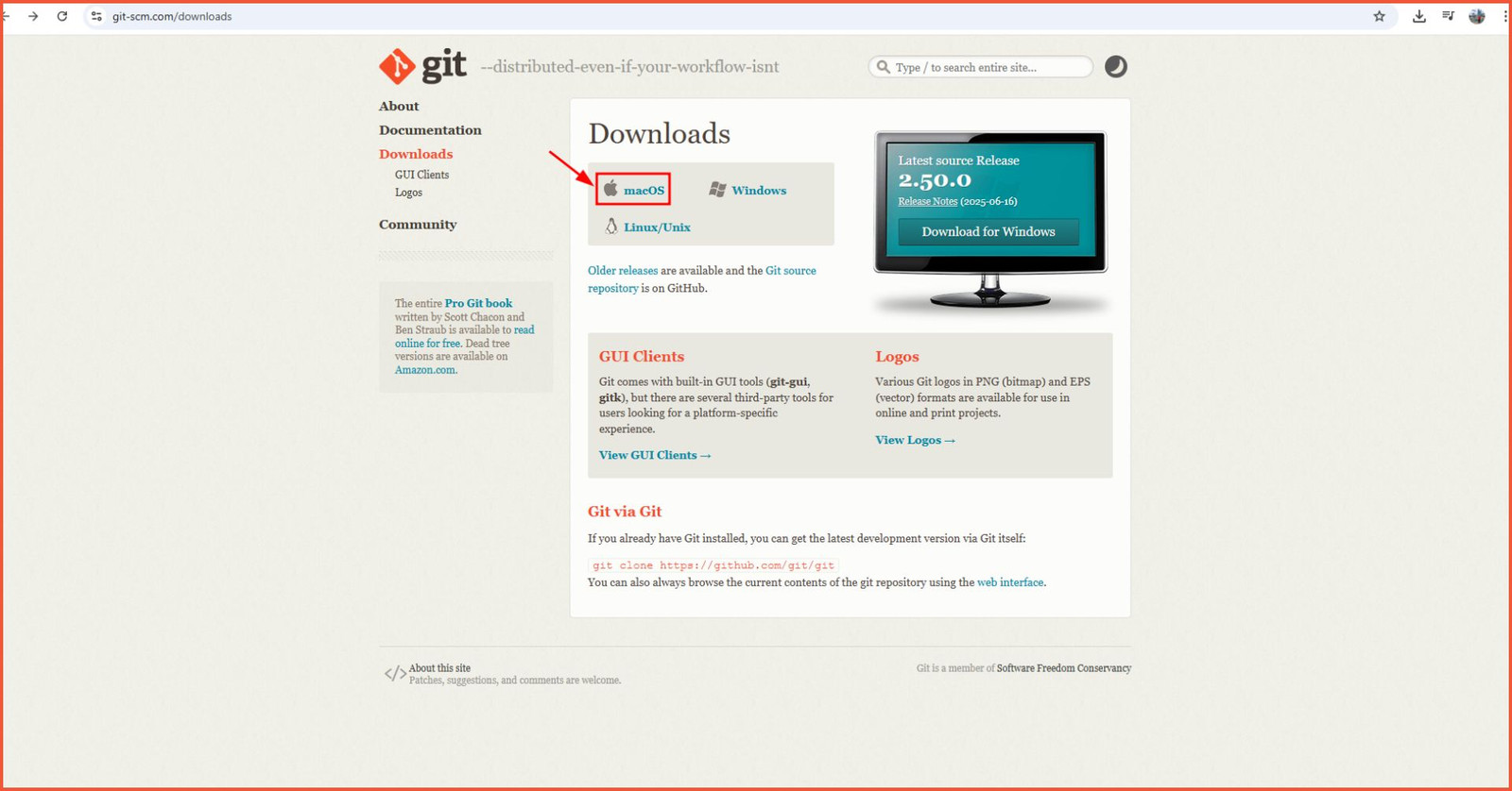 Download Git MacOs