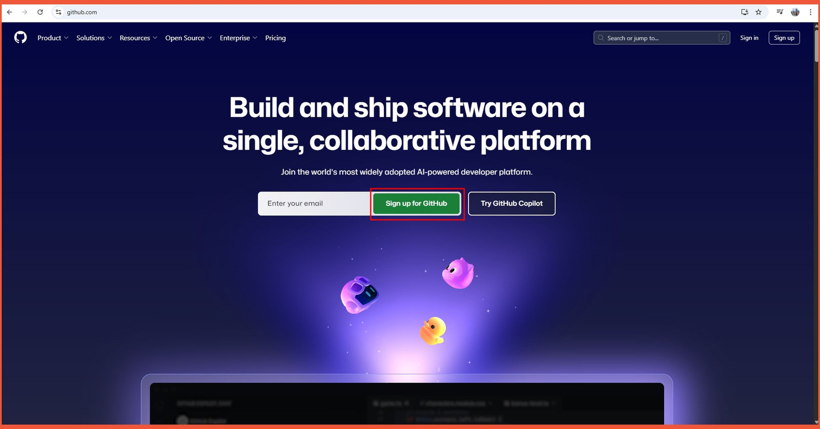 Sign up GitHub