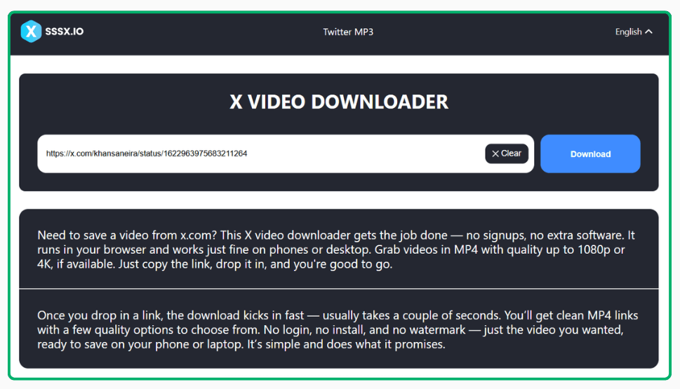 cara download video dari x menggunakan sssx.io