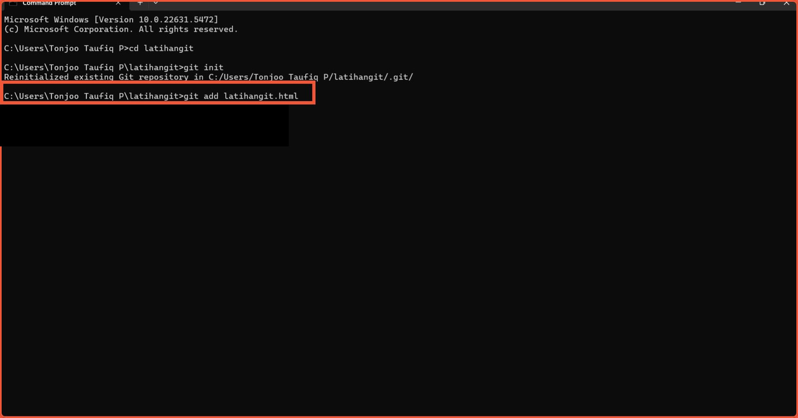 git add menambahkan file ke staging area