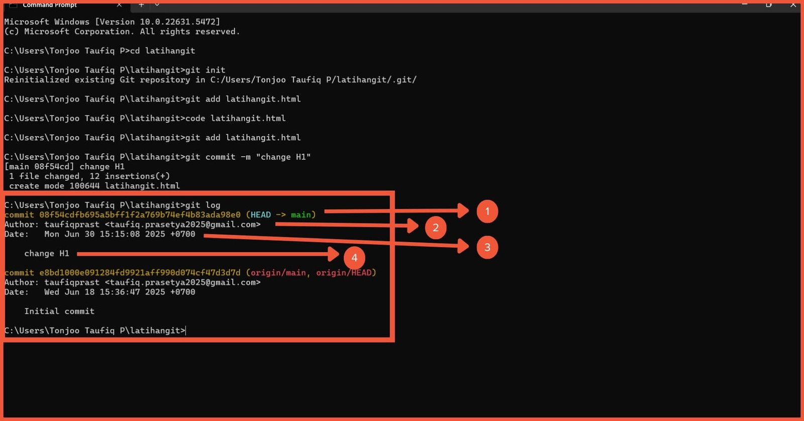 git log
