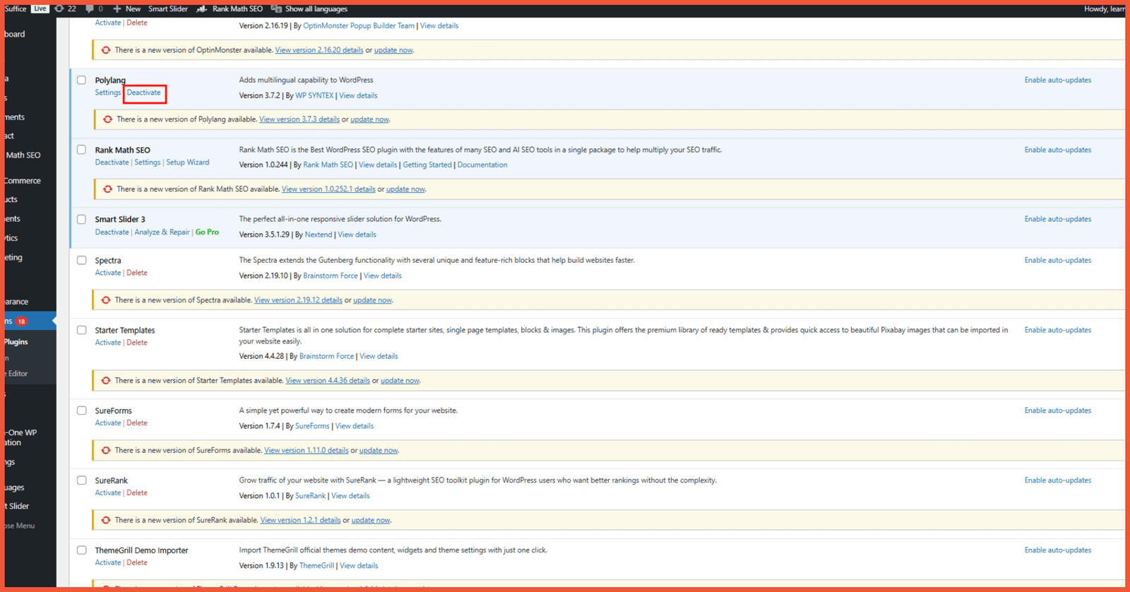 cara menghapus plugin WordPress