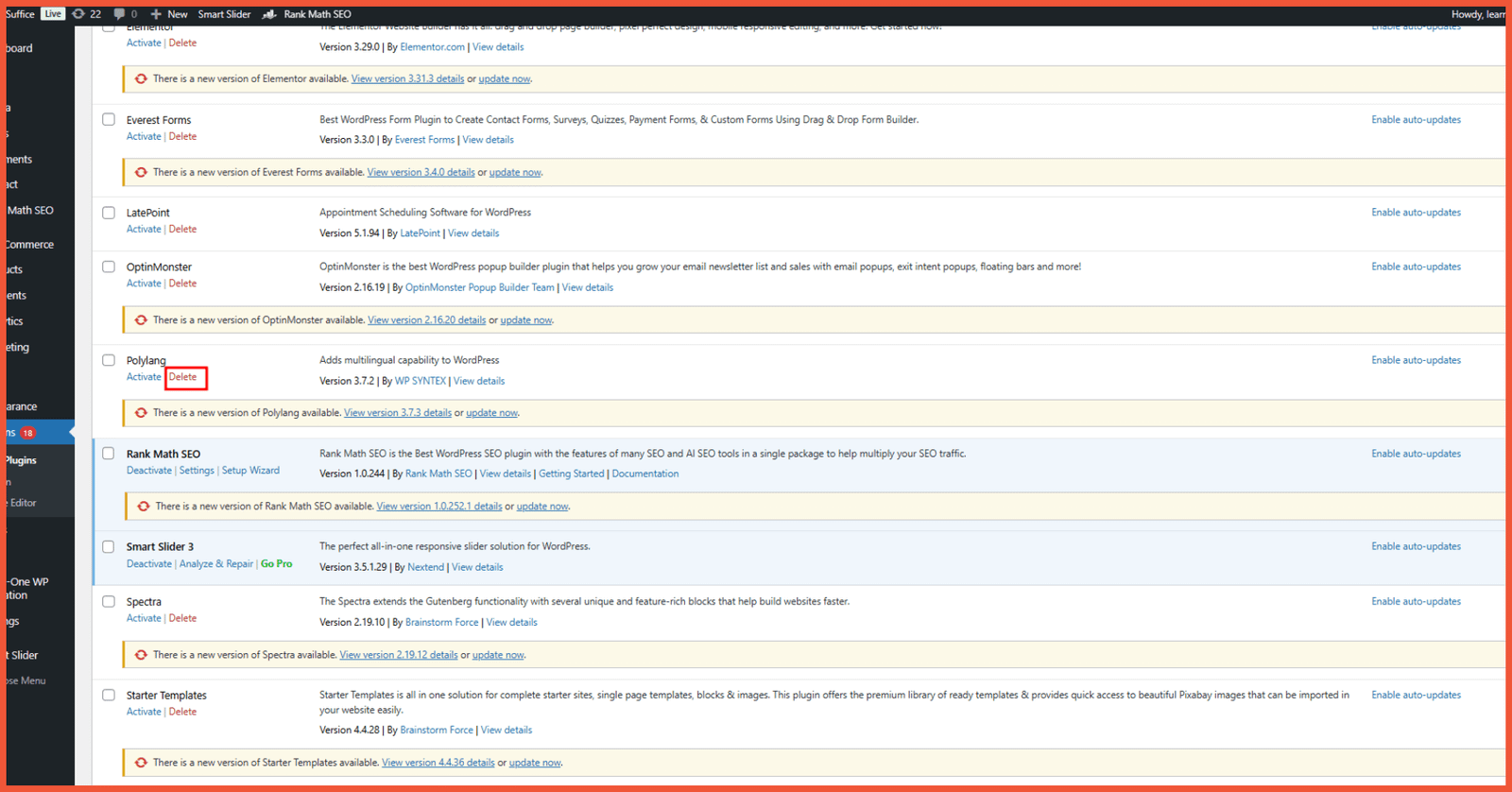cara menghapus plugin wordpress