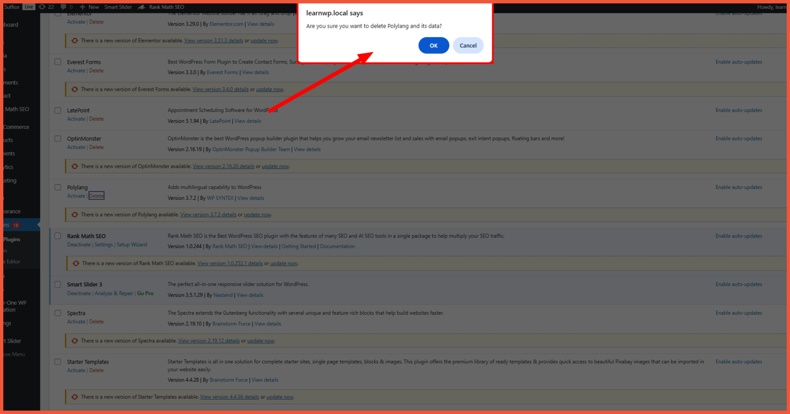 cara menghapus plugin WordPress via WP admin