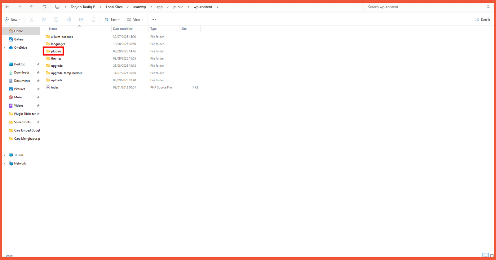 cara menghapus plugin via localhost