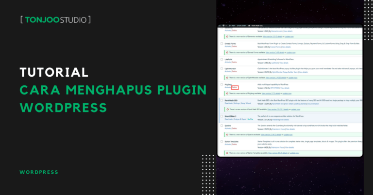 Cara Menghapus Plugin WordPress