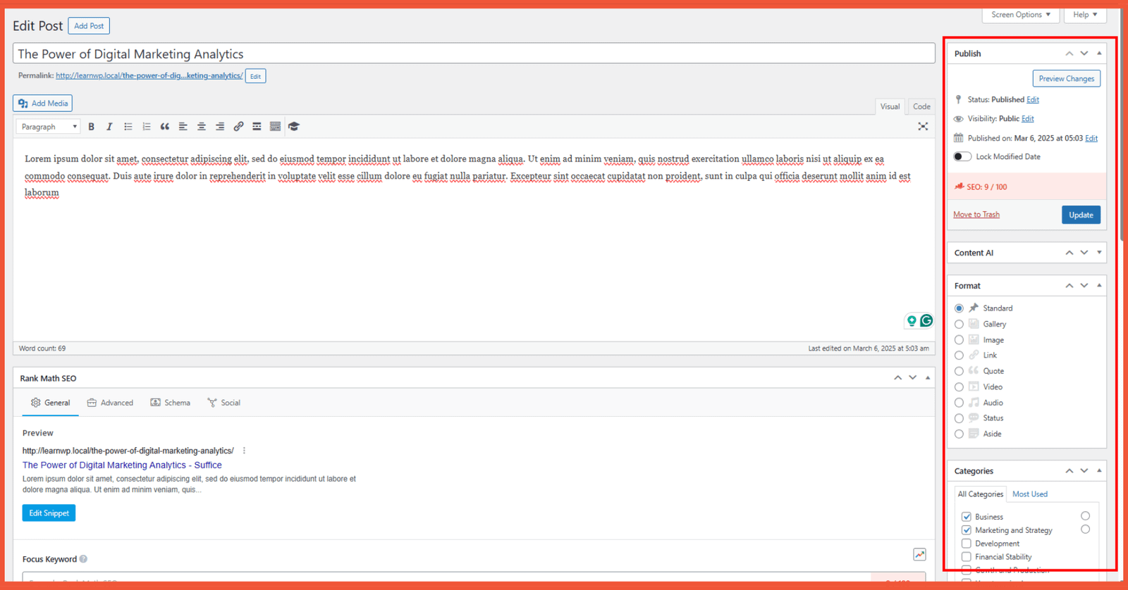 sidebar classic editor
